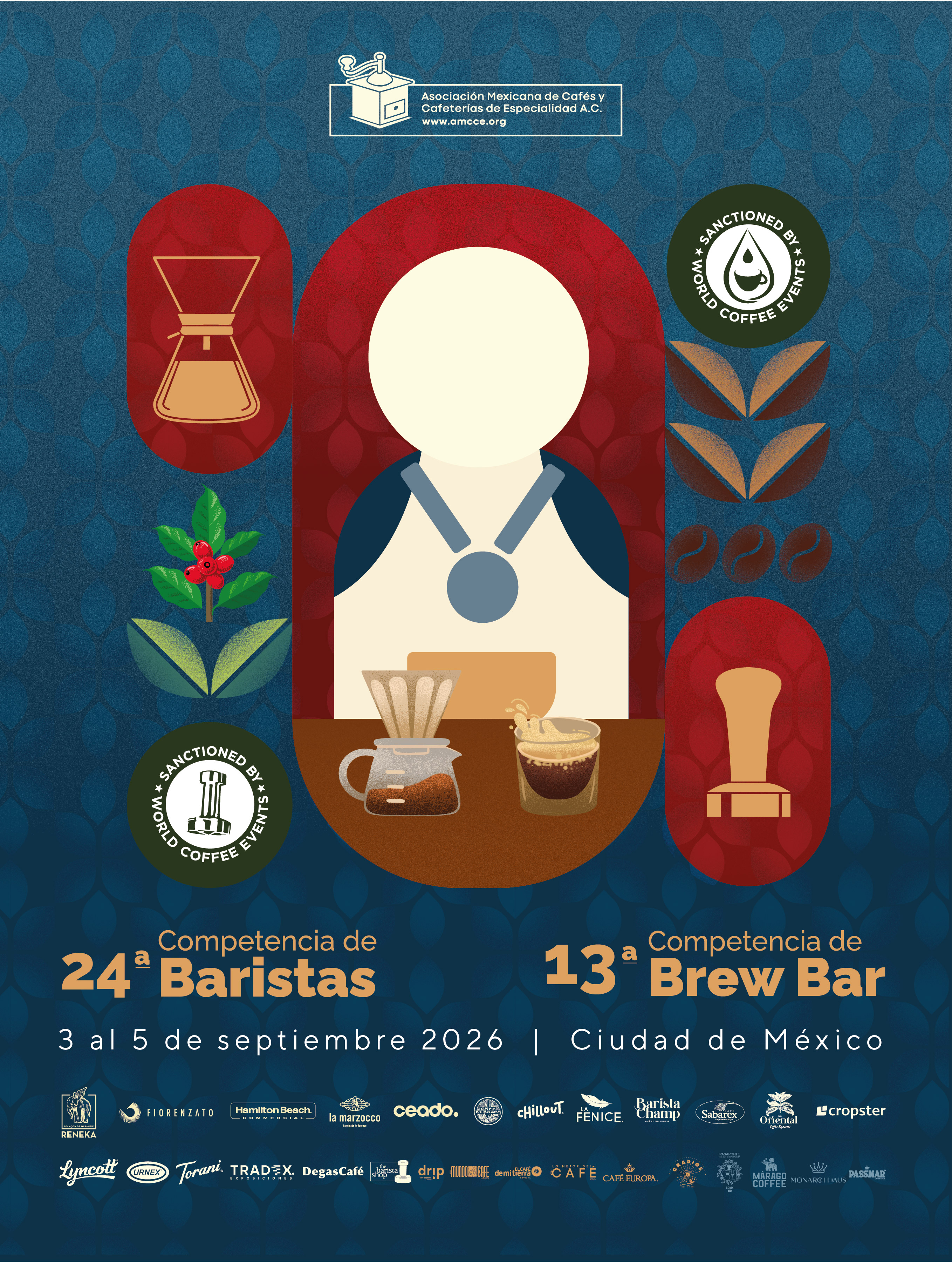Poster 24ª Competencia de Baristas y 13ª Competencia de Brew Bar 2026